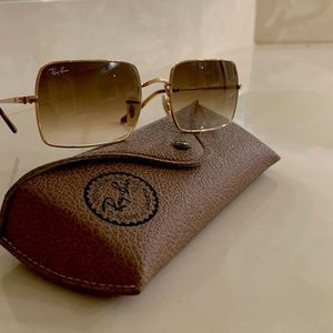 Ray-Ban Rectangle 1969 Gold Sunglasses